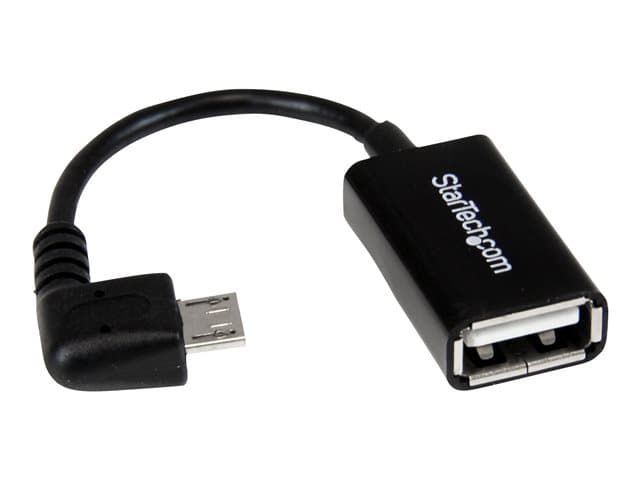 STARTECH.COM - StarTech 5in Right Angle Micro USB to USB OTG Host Adapter M/F - Angled Micro USB Male to USB A Female On-The-Go Host Cable Adapter (UUSBOTGRA) - USB adapter - USB to Micro-USB Type B - 12.7 cm