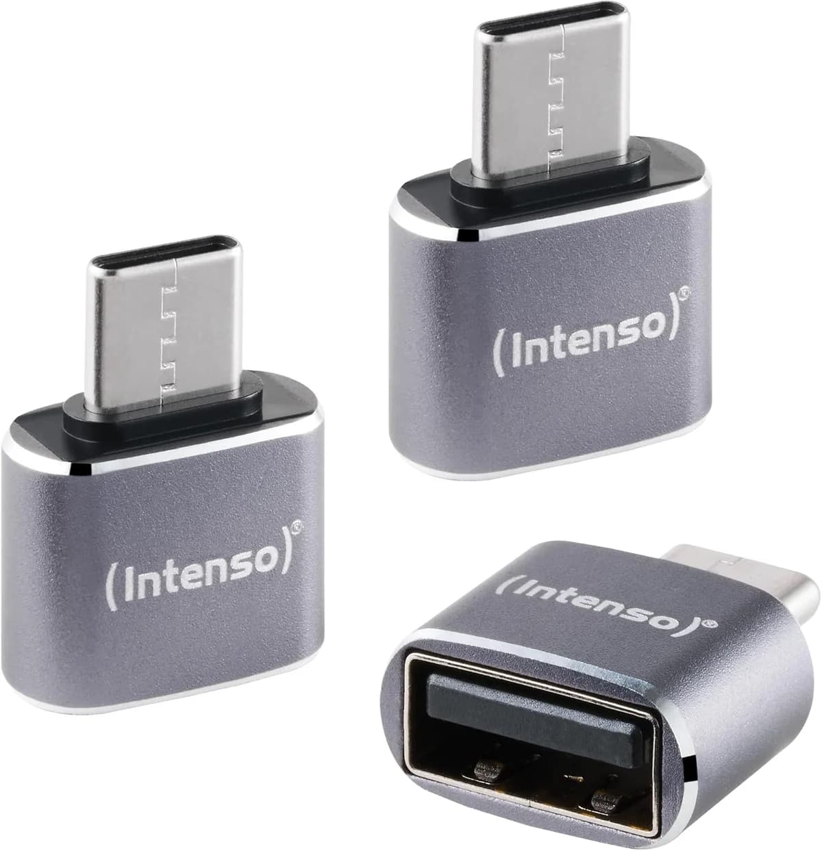 Intenso A480C USB-A to USB-C Adapter, 3 Pack - Grey | 7600113