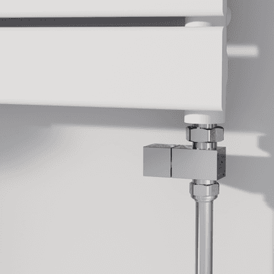 Elego Chrome Modern Manual Straight Radiator Valves (pair)