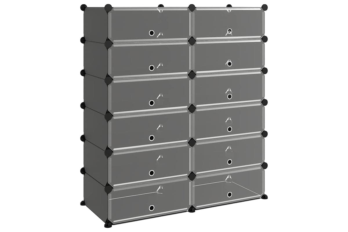 vidaXL 340563 Shoe Rack Black 94.5x36.5x106cm Pp