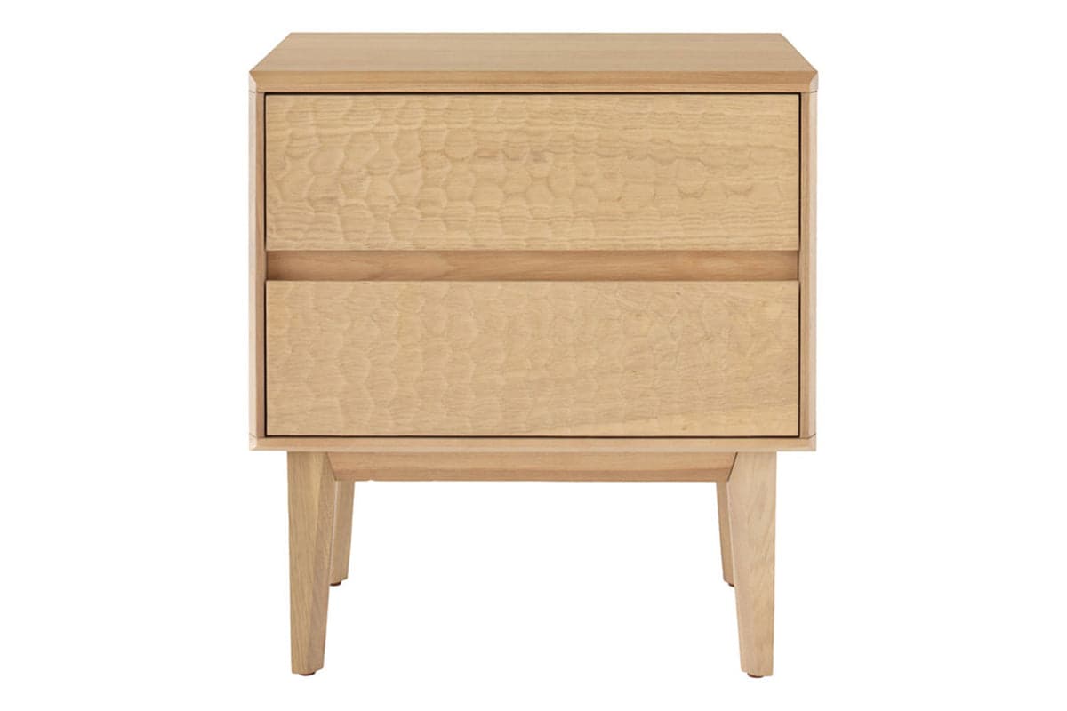 Cove Bedside Table | 2 Drawer | Oak Effect