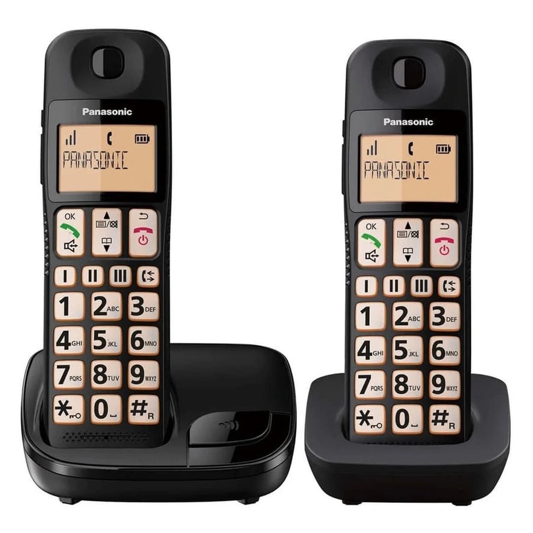 Panasonic KX-TGE112 Big Button Cordless Phone | Twin Pack