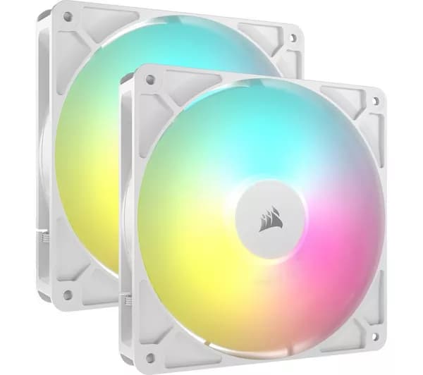 CORSAIR RS140 ARGB PWM 140 mm White Case Fan - Dual Pack