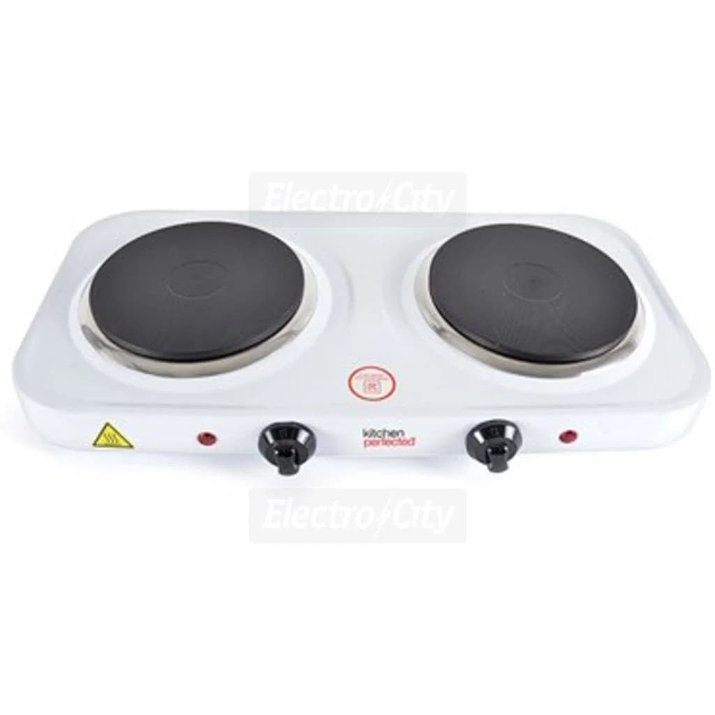 Kitchen Perfected 2000W Double Hotplate | White