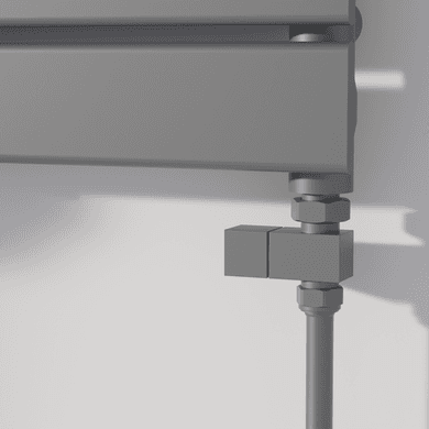Elego Anthracite Gray Modern Manual Straight Radiator Valves (pair)