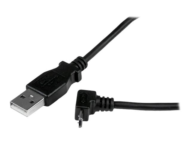 STARTECH.COM - StarTech 2m Micro USB Cable Cord - A to Up Angle Micro B - Up Angled Micro USB Cable - 1x USB A (M), 1x USB Micro B (M) - Black (USBAUB2MU) - USB cable - Micro-USB Type B to USB - 2 m