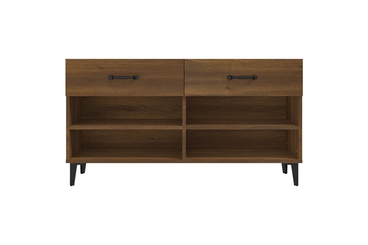 vidaXL 817572 Shoe Cabinet Brown Oak 102x35x55cm Engineered Wood