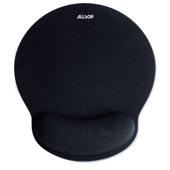 ALLSOP 59432, Comfort Foam Mouse Pad with wrist rest, Black