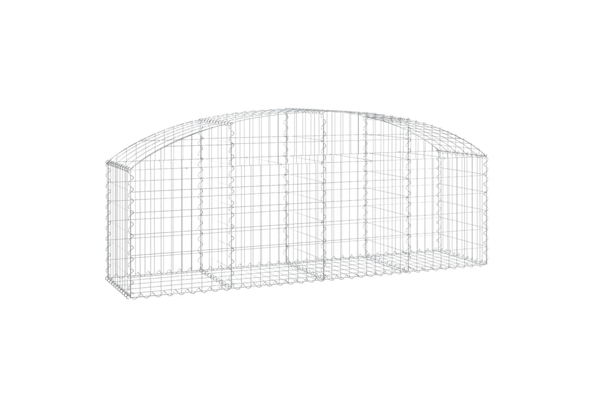 vidaXL 153473 Arched Gabion Basket 200x50x60/80cm Galvanised Iron