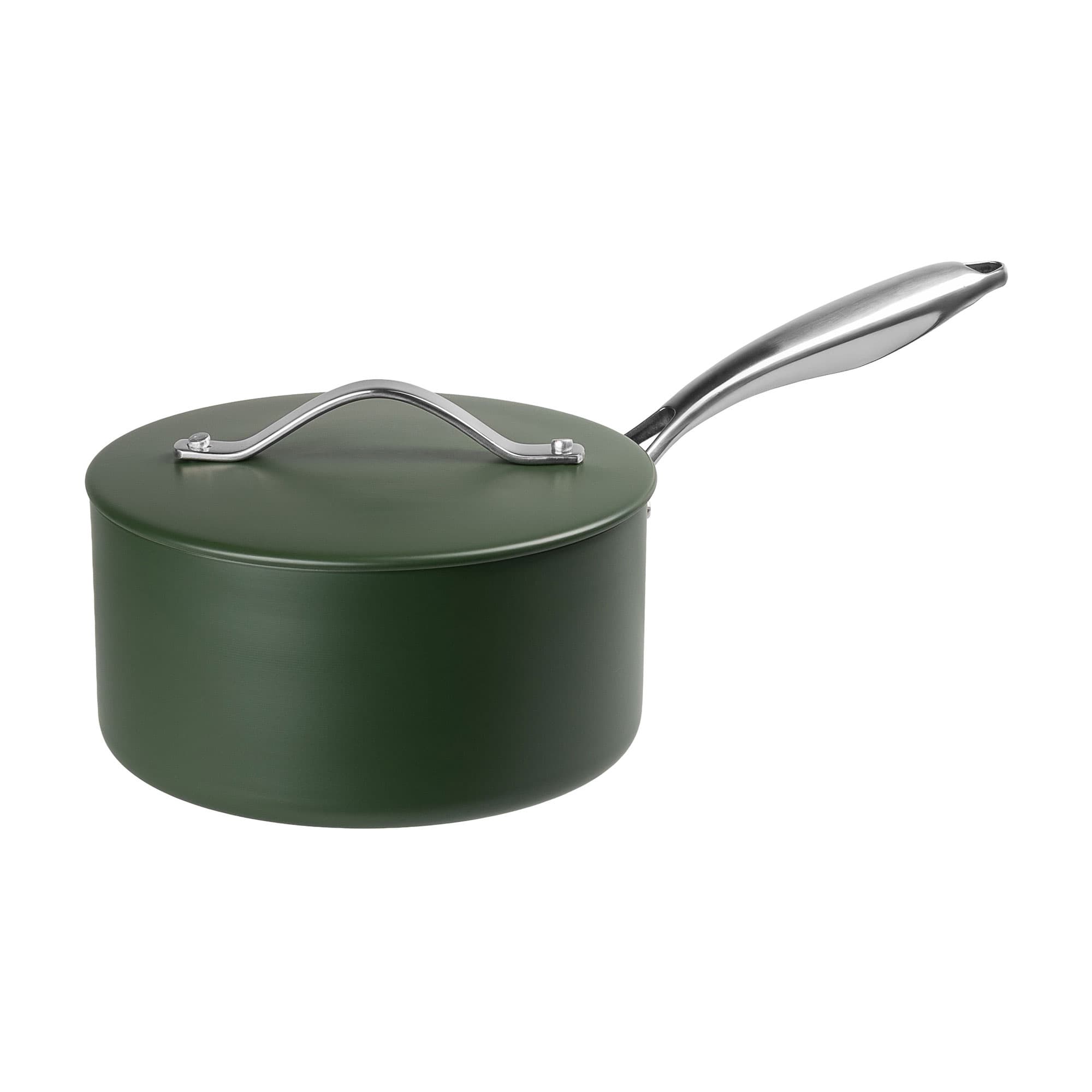 Green Pressed Aluminium Saucepan 20cm