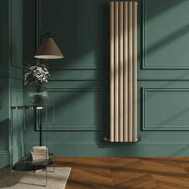Sorrento Elk brown Vertical Oval Designer Radiator 1800x354mm Single Panel 2530 BTU