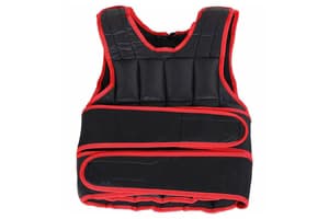 Homcom A93-042RD 10kg Adjustable Metal Sand Weight Vest | Black/Red