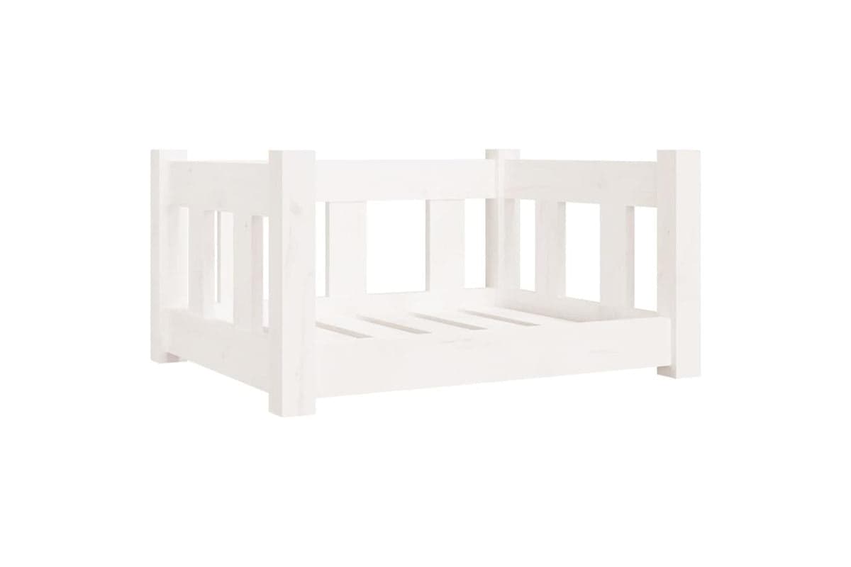 Dog Bed White 555x455x28 Cm Solid Wood Pine