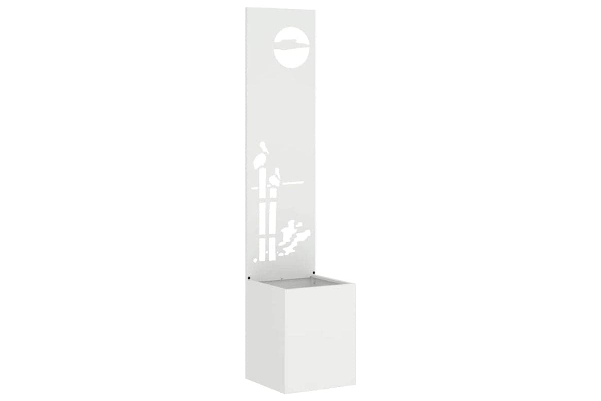 Garden Privacy Screen White 32 X 140 Cm Cold-rolled Steel
