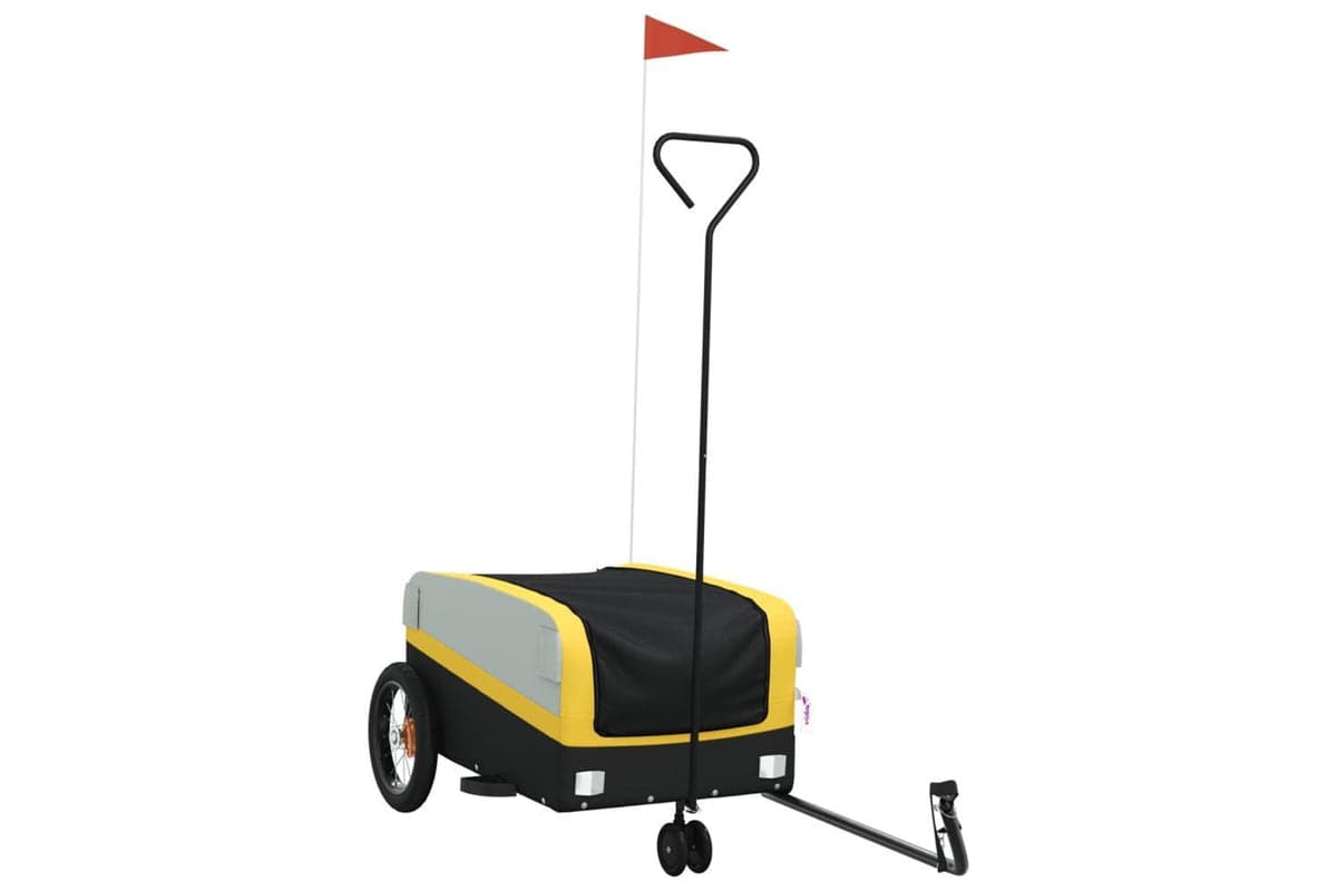 Vidaxl Bike Trailer Black And Yellow 30 Kg Iron