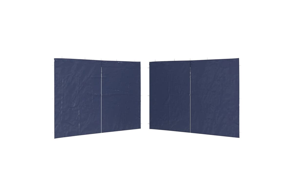 vidaXL Party Tent Sidewall 2 Pcs With Zipper Pe Blue