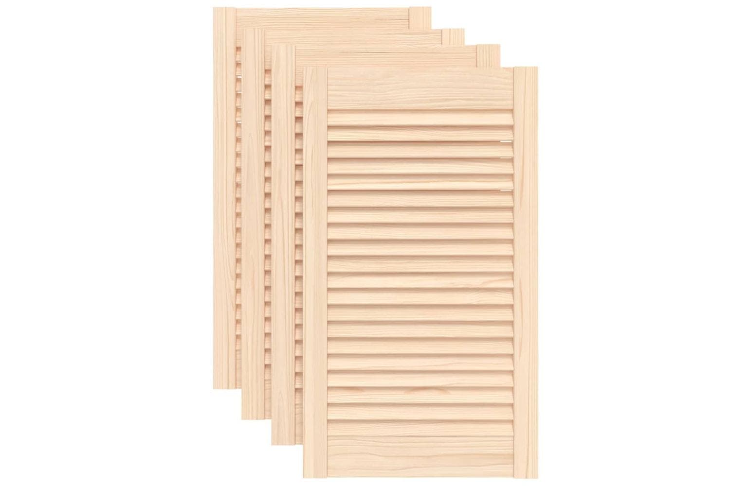 Vidaxl 151126 Louvred Doors 4 Pcs Solid Pine Wood 69x39.4cm