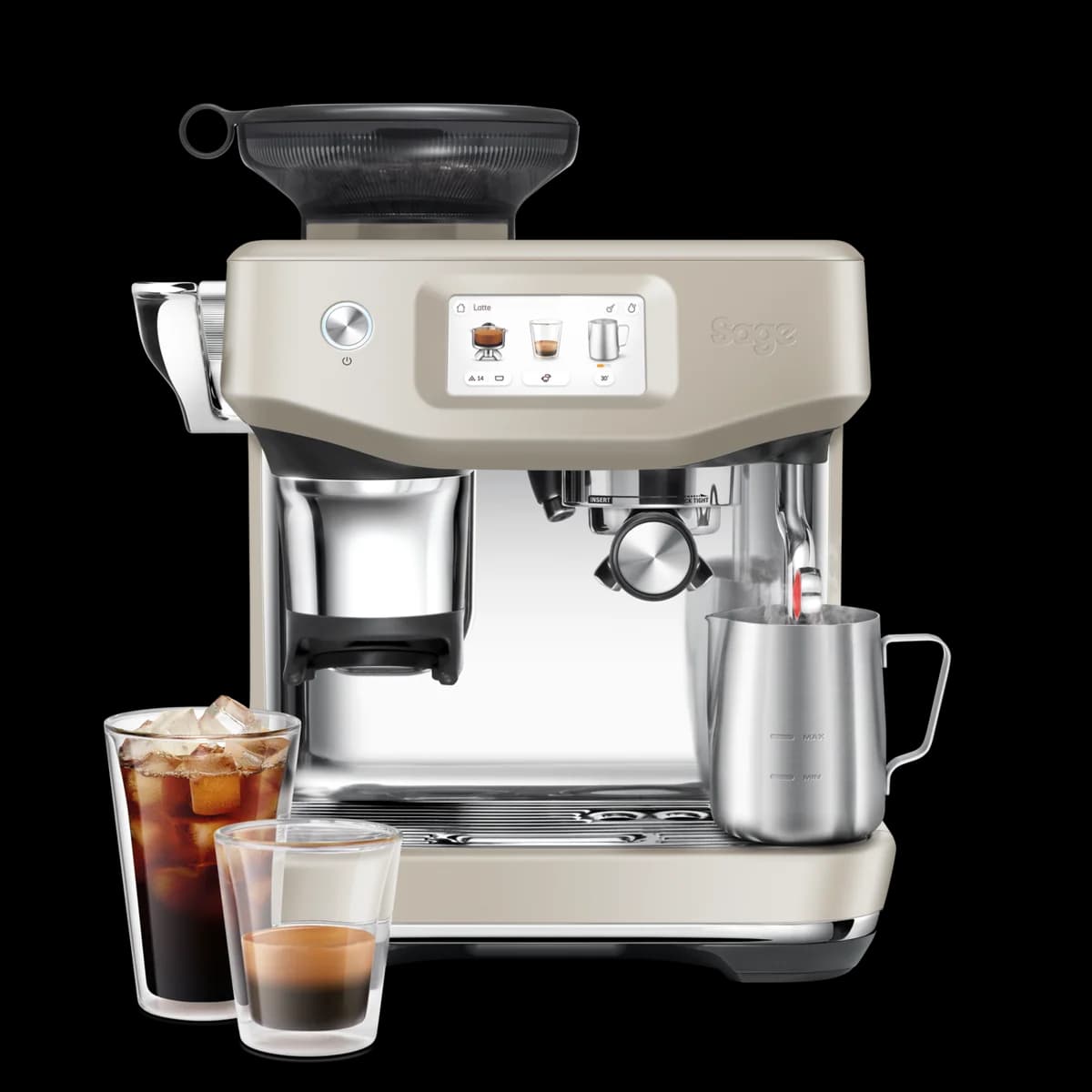 Sage Barista Touch Impress Bean-to-Cup Coffee Machine – Cold Extraction - Almond Nougat | SES882ALM4GUK1
