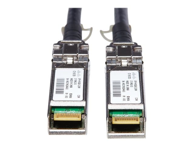 CISCO - SFP+ Copper Twinax Cable - Direct attach cable - SFP+ to SFP+ - 5 m - twinaxial - SFF-8436/IEEE 802.3ae - for 250 Series, Catalyst 2960, 2960G, 2960S, ESS9300, Nexus 93180, 9336, 9372, UCS 6140, C4200