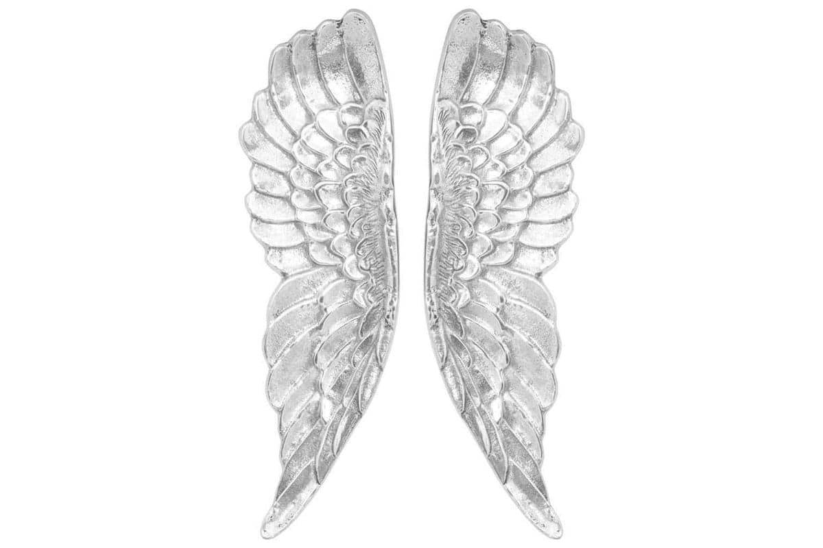 Aluminium Wings Wall Sculpture | Silver | 31 x 5 x 91 cm
