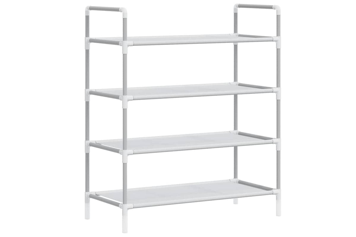 Vidaxl 330042 Shoe Rack With 4 Shelves Metal And Non-woven Fabric Silver