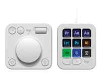 LOGITECH - Master Series MX Creative Console - Keypad and dialpad set - backlit - USB-C - pale grey