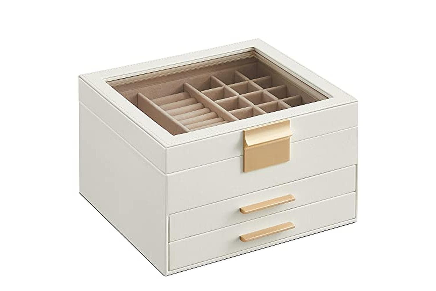 Songmics JBC239WT Jewelry Box with 3 Level