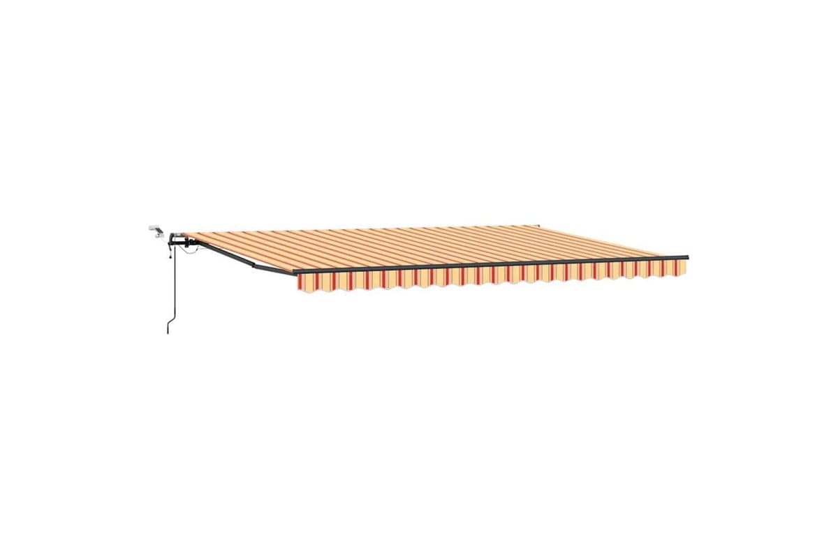 Vidaxl Retractable Awning With Yellow And Orange 500 X 350 Cm Fabric