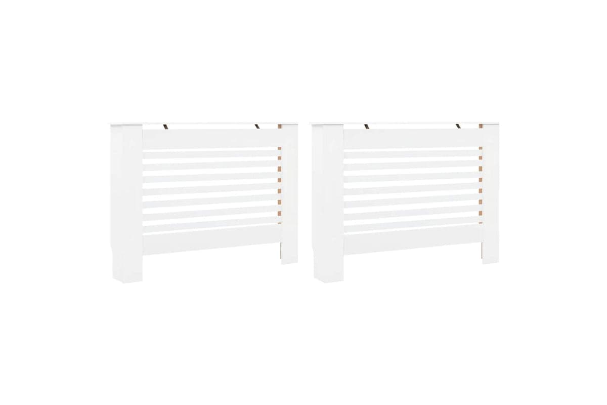 vidaXL 3051374 Radiator Covers 2 Pcs White 112x19x81.5cm Mdf