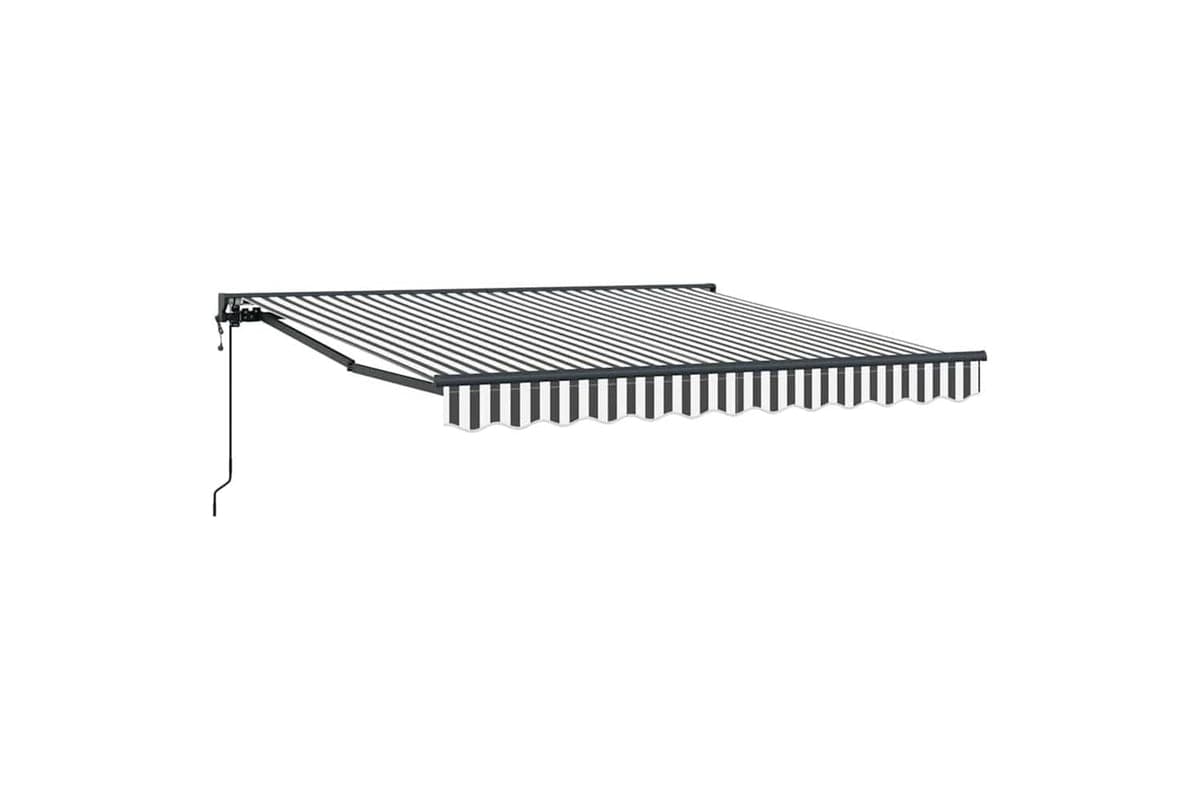 Vidaxl Retractable Awning Anthracite And White 300x250 Cm Fabric