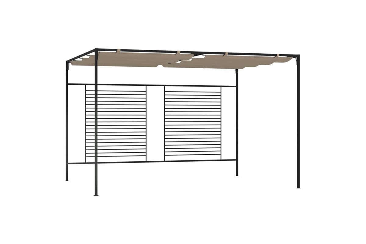 Vidaxl 313624 Gazebo With Retractable Roof 3x4x2.3 M Taupe