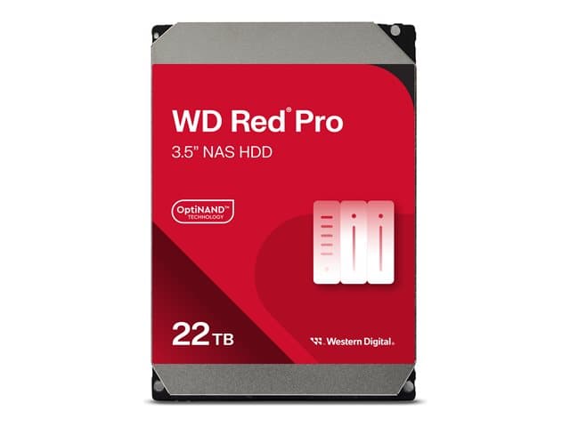 WESTERN DIGITAL - WD Red Pro WD221KFGX - Hard drive - 22 TB - internal - 3.5" - SATA 6Gb/s - 7200 rpm - buffer: 512 MB