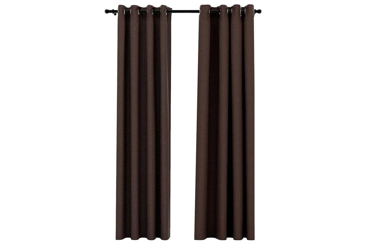 Vidaxl Linen-look Blackout Curtains With Grommets 2pcs Taupe 140x245cm