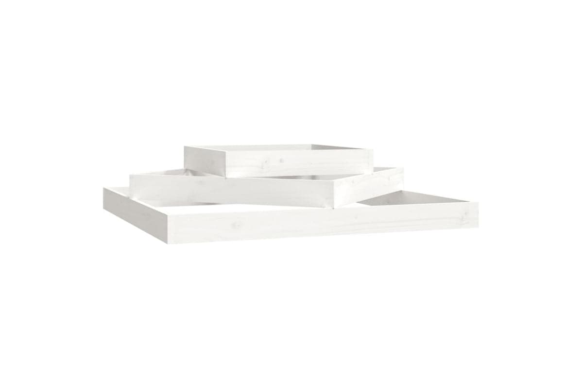 vidaXL 823886 Planter White 112x112x27cm Solid Wood Pine