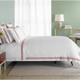 Paris Square Pillowcase White-Pink