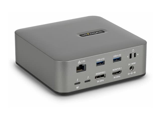 STARTECH.COM - Startech - Docking station - for tablet, laptop - USB-C / USB4 / Thunderbolt 3 / Thunderbolt 4 / Thunderbolt 5 / USB-A - HDMI, DP - 1GbE - 180 Watt - TAA Compliant - United Kingdom, Europe