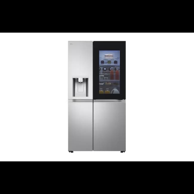 LG 628L InstaView™ Side-By-Side Fridge Freezer - Brushed Steel | GSXE91BSAD