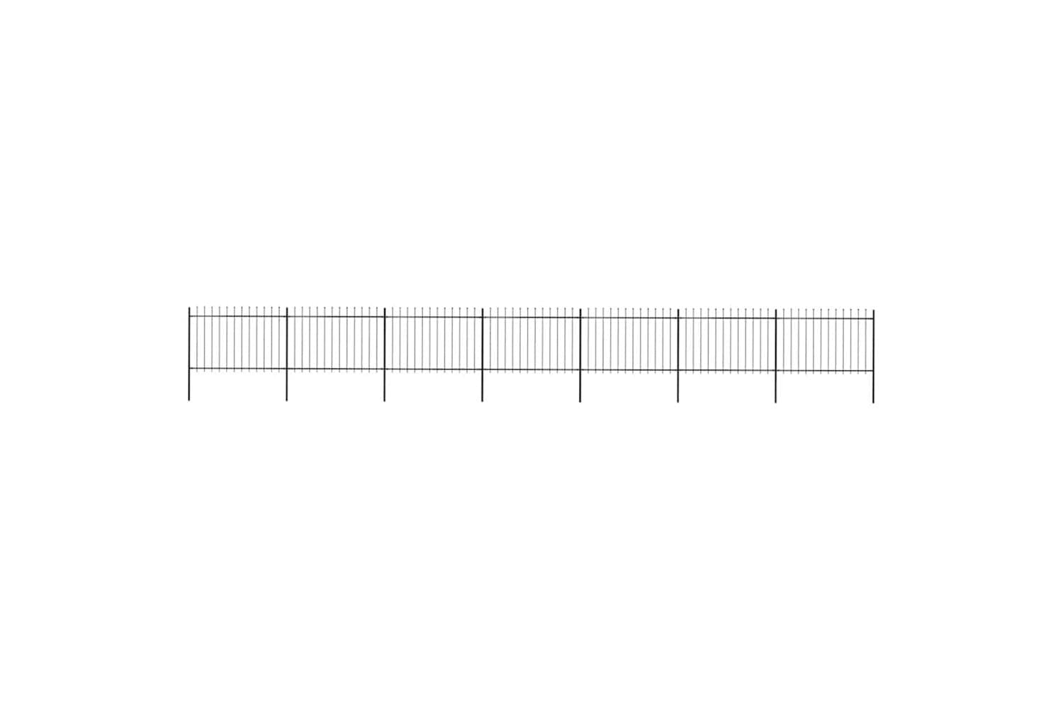 Vidaxl 277626 Garden Fence With Spear Top Steel 11.9x1.2 M Black