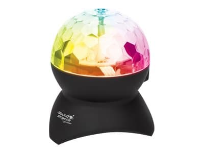 MANHATTAN - Sound Science Sound Science Disco Light Ball Bluetooth Speaker (Clearance Pricing), FM Radio, Decent Sound Output (3W), 8 hour Playback time, Integrated Controls, Range 10m, microSD card reader, Aux 3.5mm, USB-A