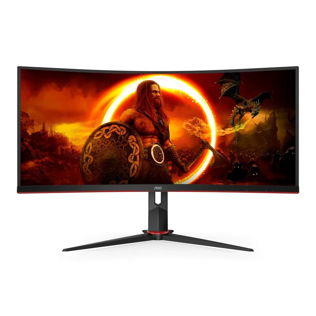 AOC 34" 180HZ Curved Ultrawide Gaming Monitor - Black & Red | CU34G2XP/BK