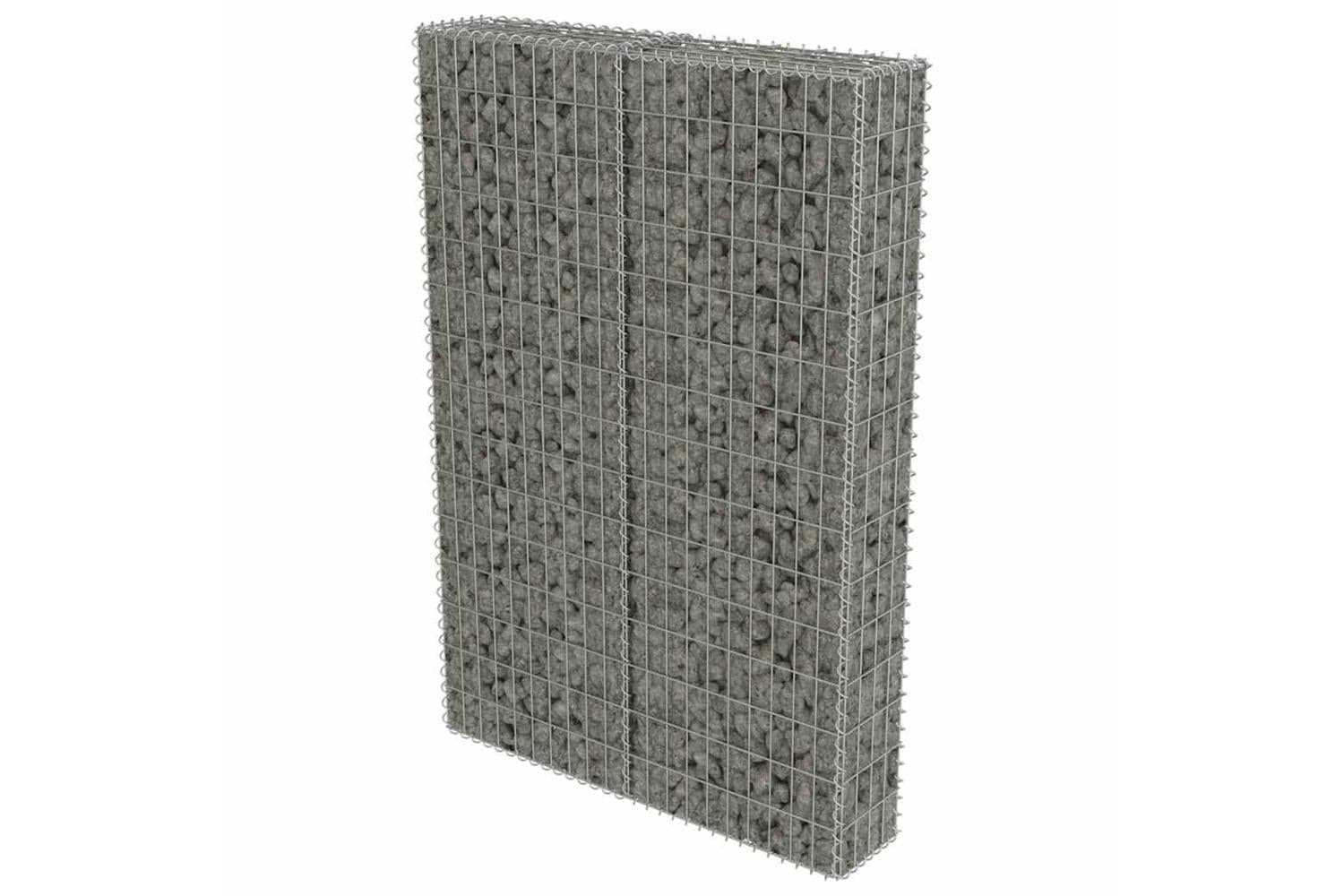 vidaXL 143579 Gabion Wall With Covers Galvanised Steel 100x20x150cm