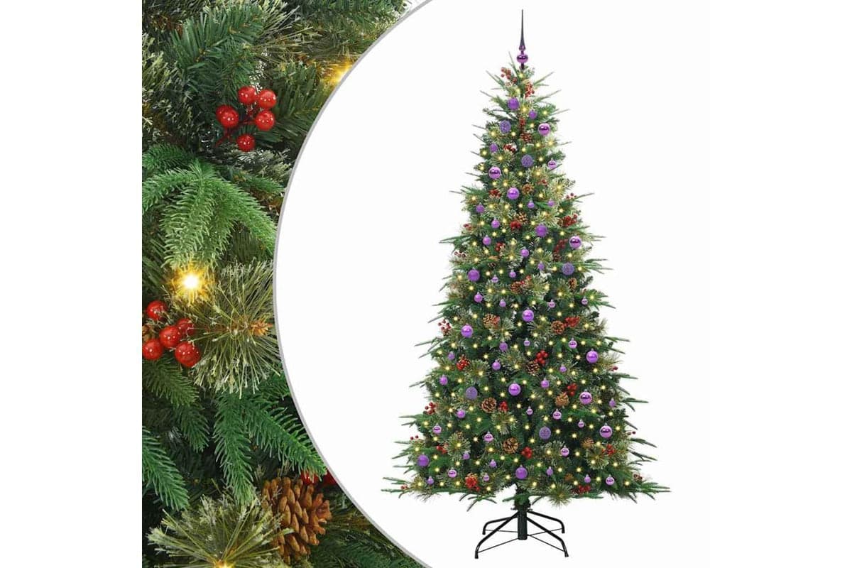 Vidaxl Artificial Hinged Christmas Tree Green 240 Cm Pe And Pvc