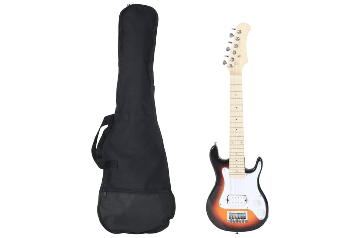 vidaXL 70195 Electric Guitar For Kids With Bag Brown And White 3/4 30"
