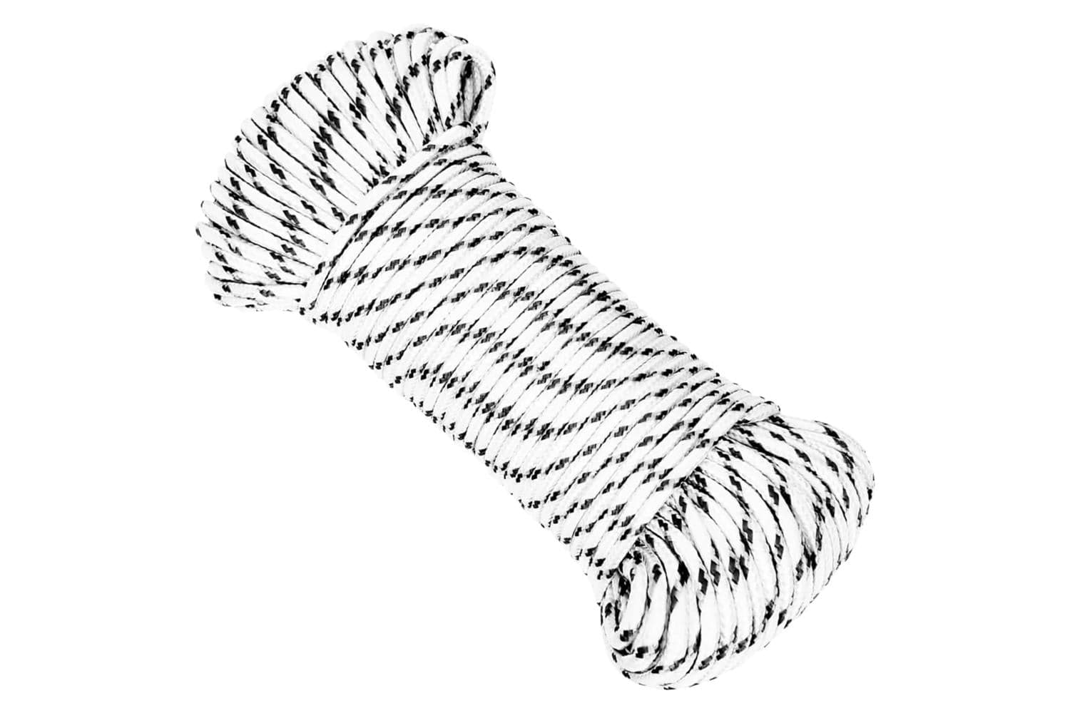 vidaXL 152757 Braided Boat Rope White 5mmx50 M Polyester