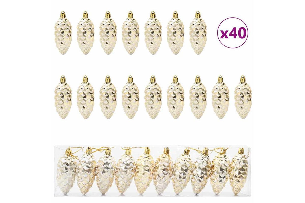 Vidaxl Christmas Pine Cone Ball 40 Pcs Gold
