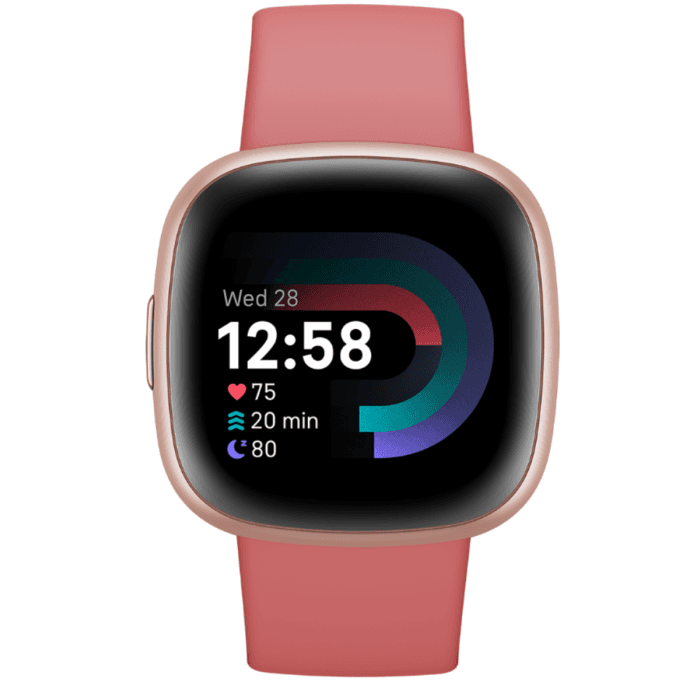 Fitbit Versa 4 79FB523RGRW, Health & Fitness Smartwatch, Pink/Rose