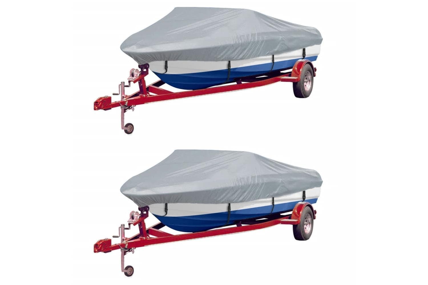vidaXL 279106 Boat Covers 2 Pcs Grey Length 427-488cm Width 229cm