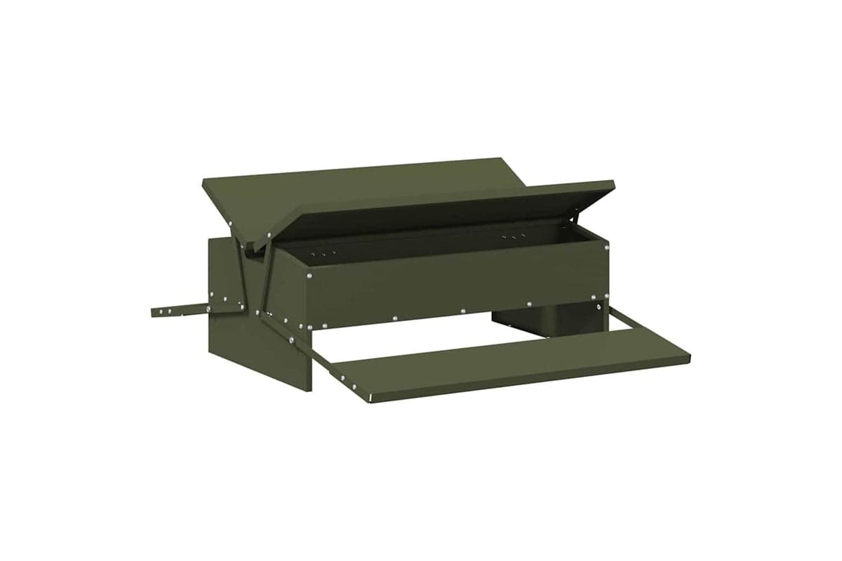 Vidaxl Chicken Treadle Feeder Olive Green 75 X 53 X 205 Cm
