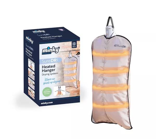 MINKY SureDri Heated Hanger - Grey & Black