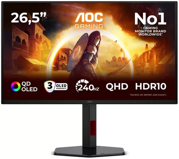 AOC Q27G4ZDR Quad HD 27" QD-OLED Gaming Monitor - Black